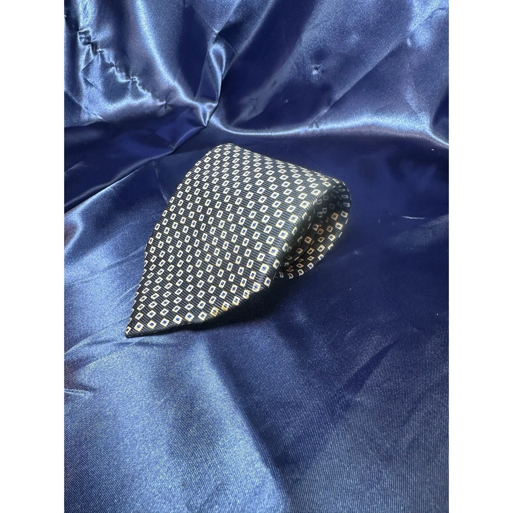 Lauren Ralph Lauren Green Label Navy Geometric Pattern 58" Classic Necktie